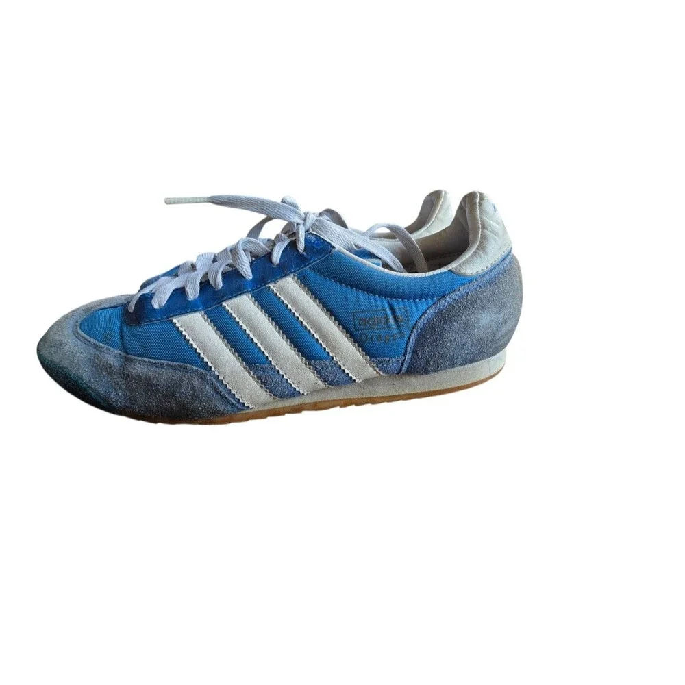 Adidas Dragon Blue White Suede Nylon Sneakers Men's Shoes 8.5 05/2004